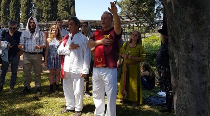 The Hellenic Ethnic Religion participation in the joint ritual on the Palatine Hill of Rome
